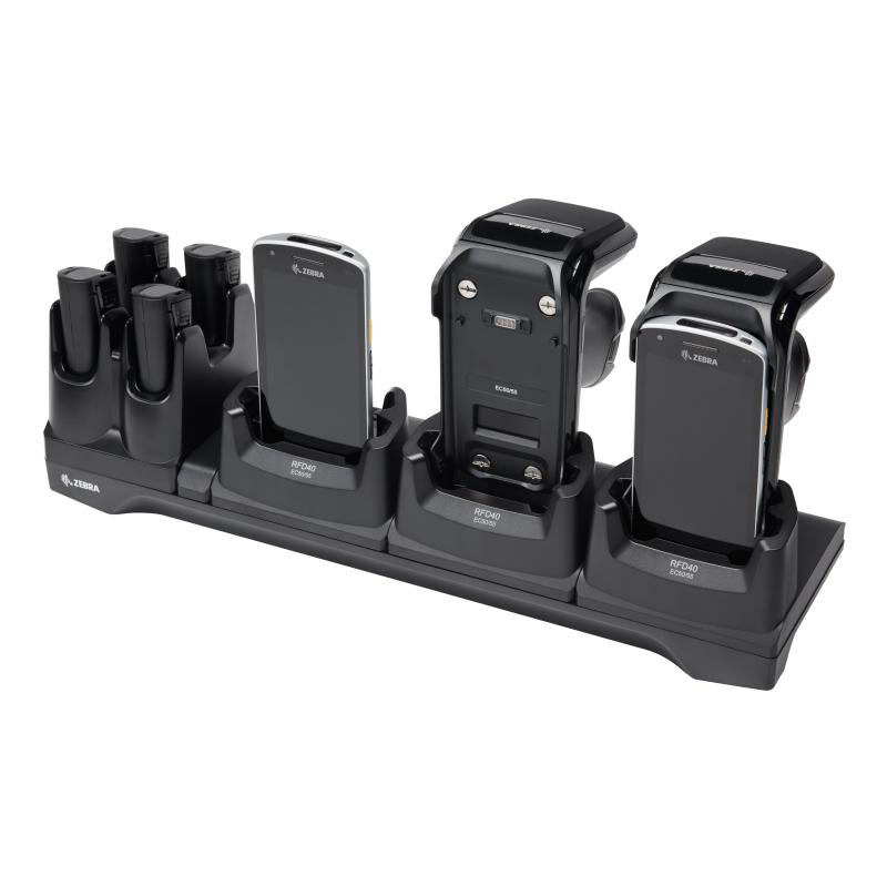 Zebra RFD40 Ladestation, l&auml;dt 3x RFD40/EC50/EC55 und 4x Ersatzakku,