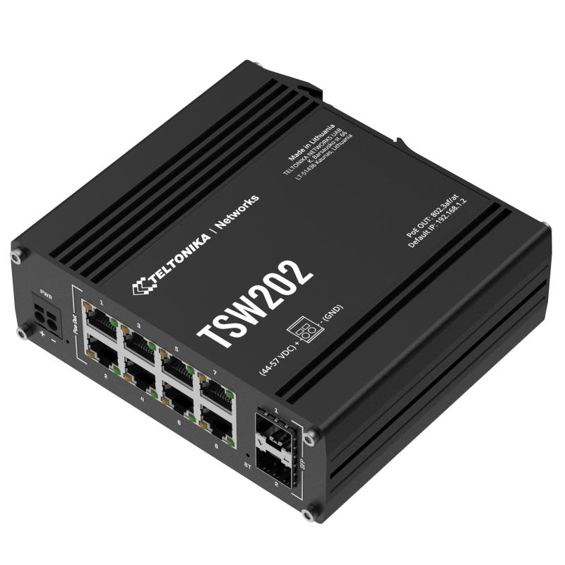 Teltonika TSW202 8 x Ethernet 2 x SFP Managed PoE+ Switch